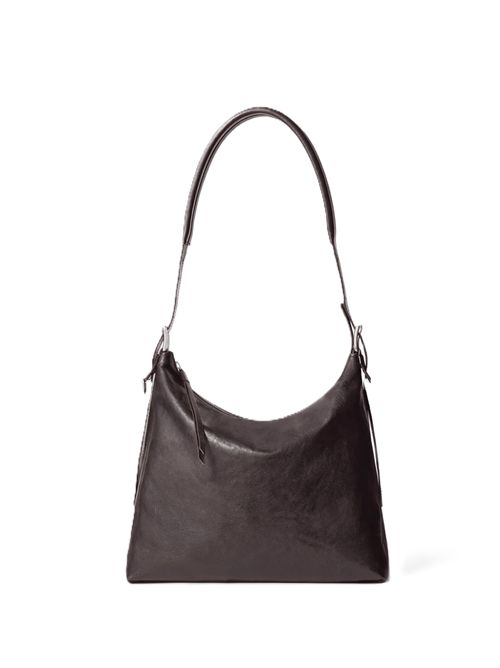 SMALL BELTED HOBO BAG IN LEATHERPaper Lux Leather Lemaire | BG0223 LL0108BR490 DARKCHOCOLATE